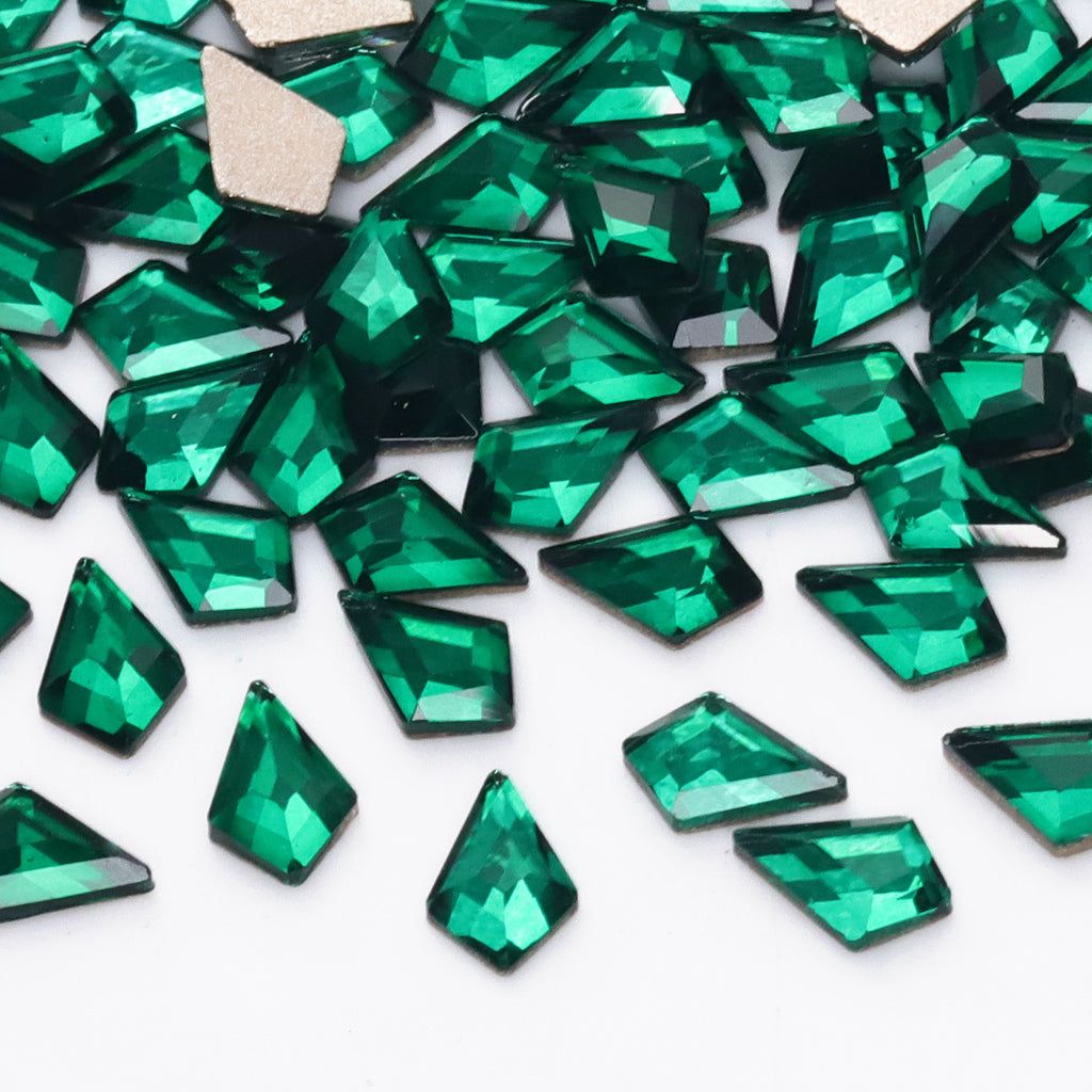 Arrow Shape Dark Green Flat Back Fancy Rhinestones WholesaleRhinestone