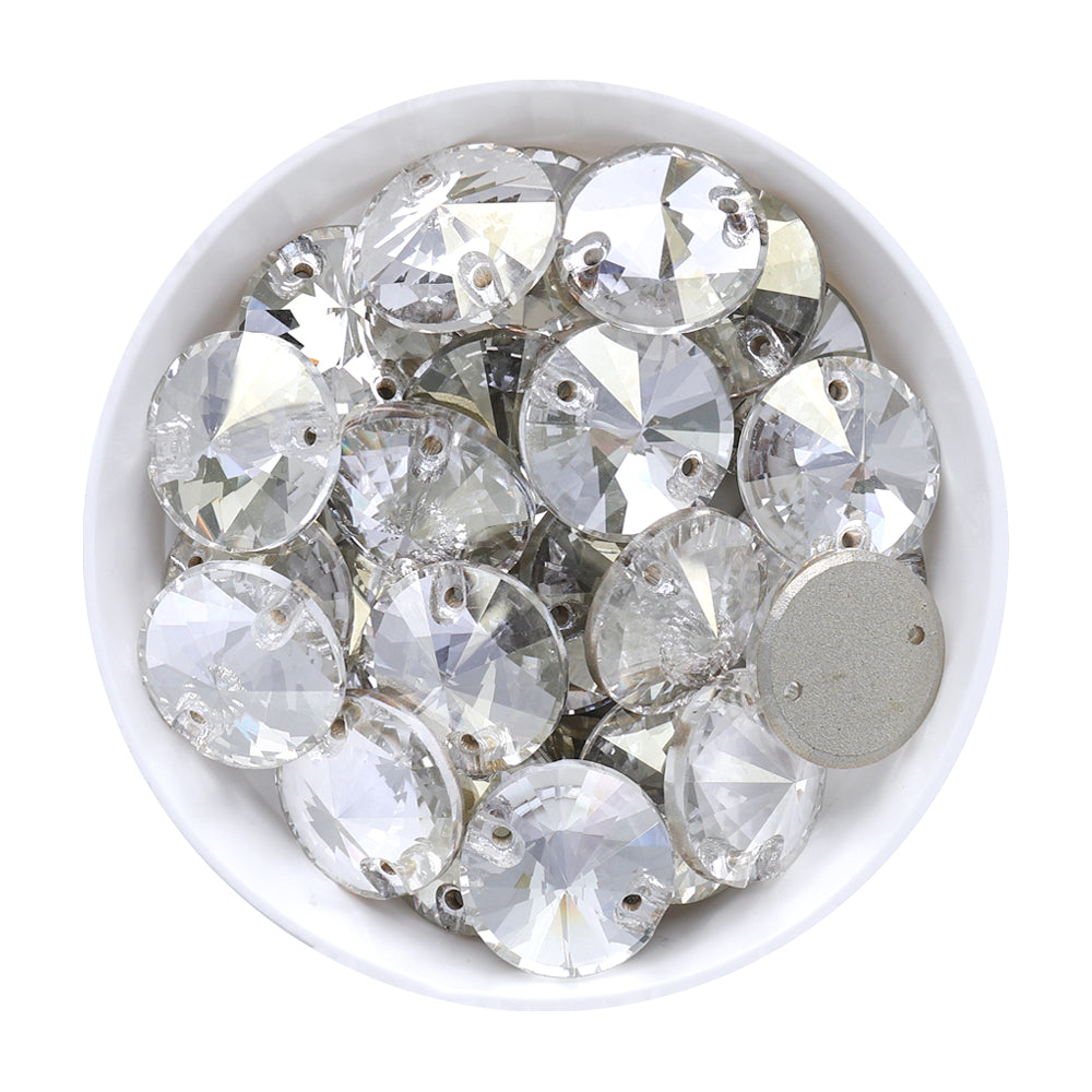 Silver Shade Rivoli  Shape High Quality Glass Sew-on Rhinestones WholesaleRhinestone Hoofdafbeelding