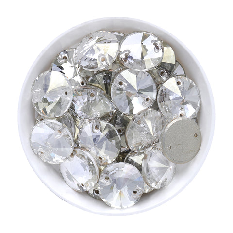 Silver Shade Rivoli  Shape High Quality Glass Sew-on Rhinestones WholesaleRhinestone Hoofdafbeelding
