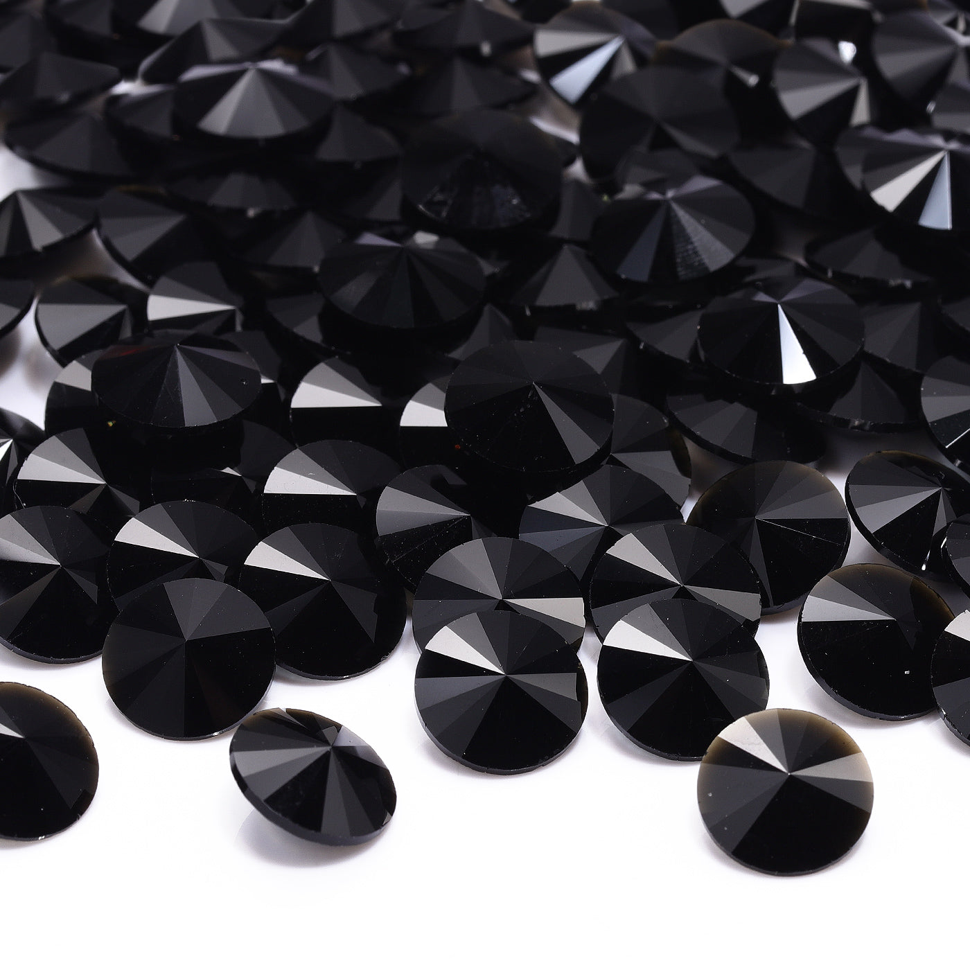 Jet Rivoli Shape High Quality Glass Pointed Back Fancy Rhinestones Secondary image