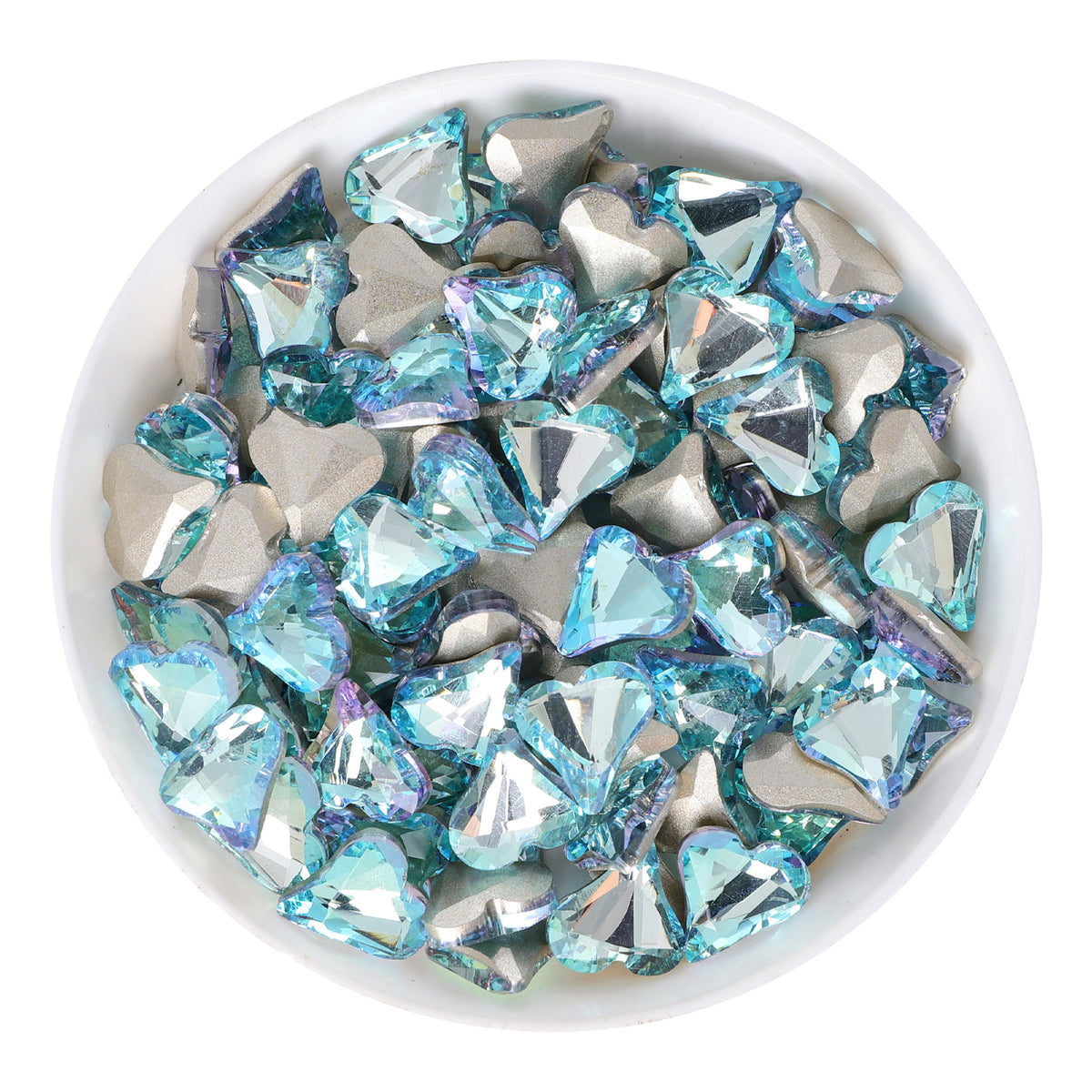 Sweet Heart Shape Blue Fairy Glass Pointed Back Fancy Rhinestones WholesaleRhinestone メイン画像