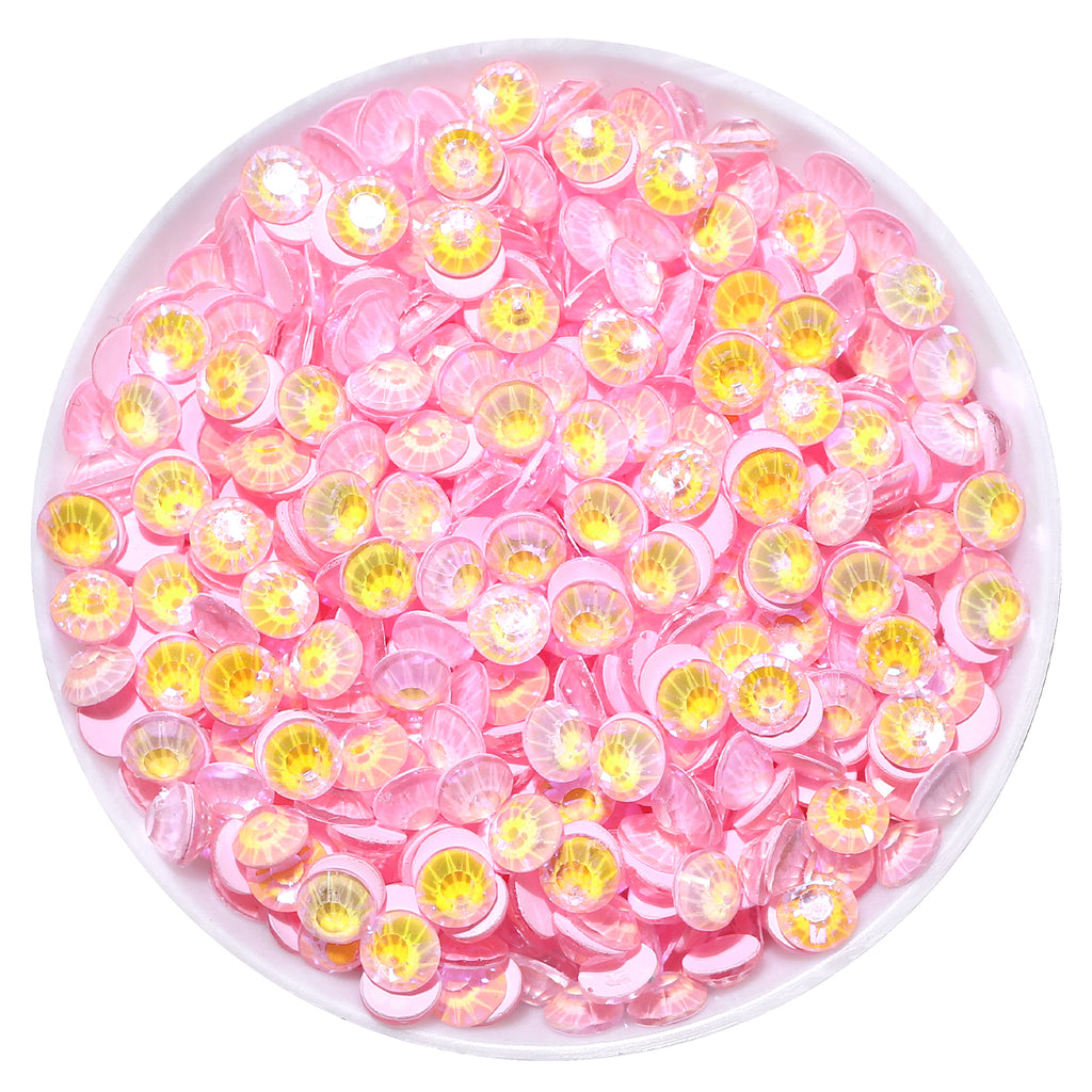 Neon Pink Snowy White AB Glass FlatBack Neon Rhinestones WholesaleRhinestone