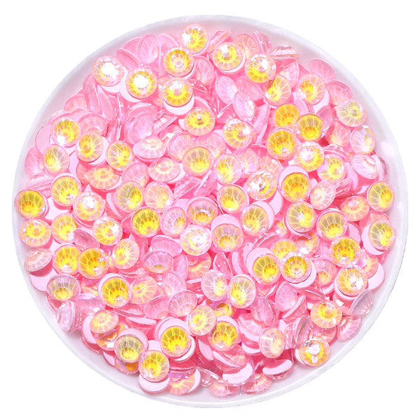 Neon Pink Snowy White AB Glass FlatBack Neon Rhinestones WholesaleRhinestone