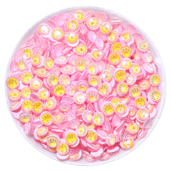 Neon Pink Snowy White AB Glass FlatBack Neon Rhinestones