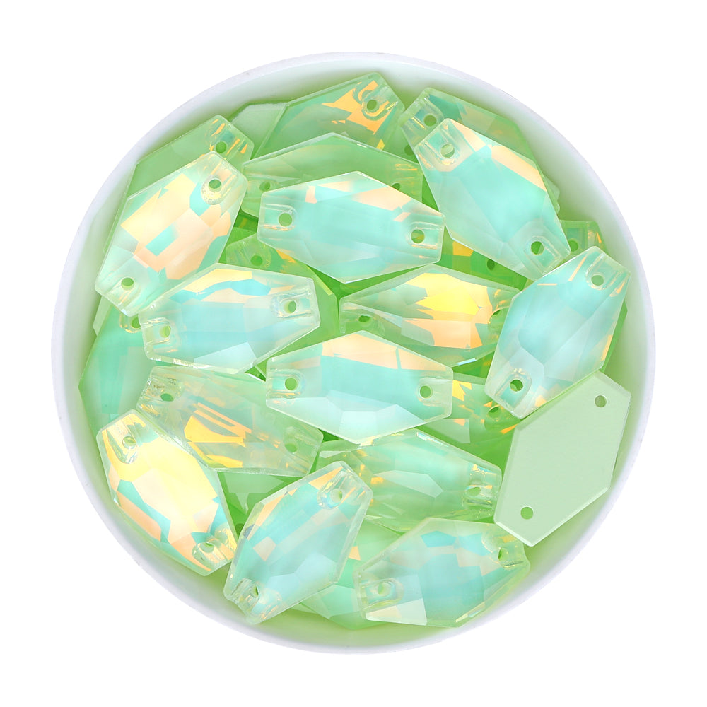 Light Azore AM Hexagon Shape High Quality Glass Sew-on Rhinestones