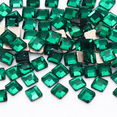 Square Shape Dark Green Flat Back Fancy Rhinestones WholesaleRhinestone