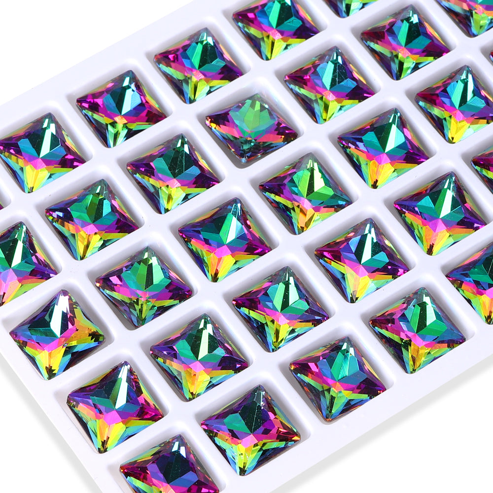 Volcano Princess Square Shape High Quality Glass Pointed Back Fancy Rhinestones WholesaleRhinestone