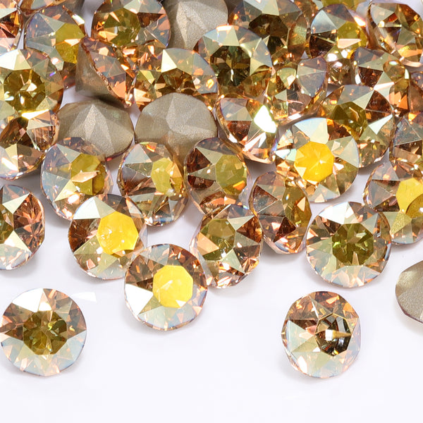 Metallic Sunshine XIRIUS Chaton Shape High Quality Glass Pointed Back Fancy Rhinestones WholesaleRhinestone