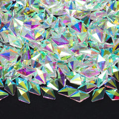 Rhombus Shape Crystal AB Unfoiled Flat Back Fancy Rhinestones