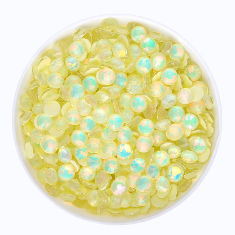 Mocha Opal Lt Yellow Glass Flat Back Rhinestones