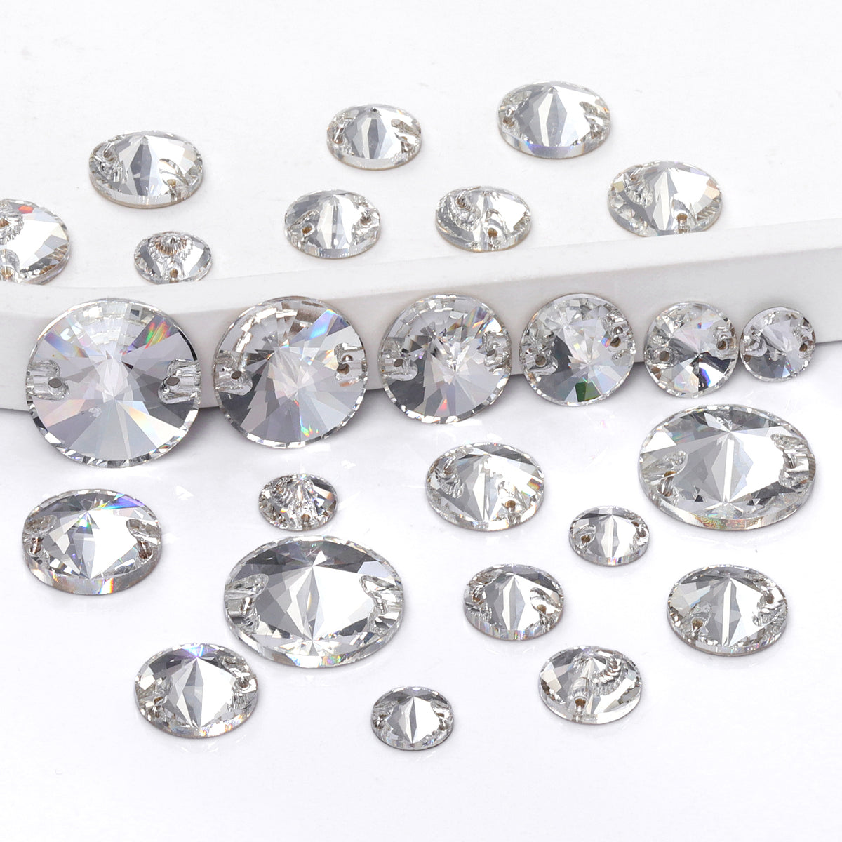 Mixed Sizes Crystal Rivoli Shape High Quality Glass Sew-on Rhinestones WholesaleRhinestone メイン画像
