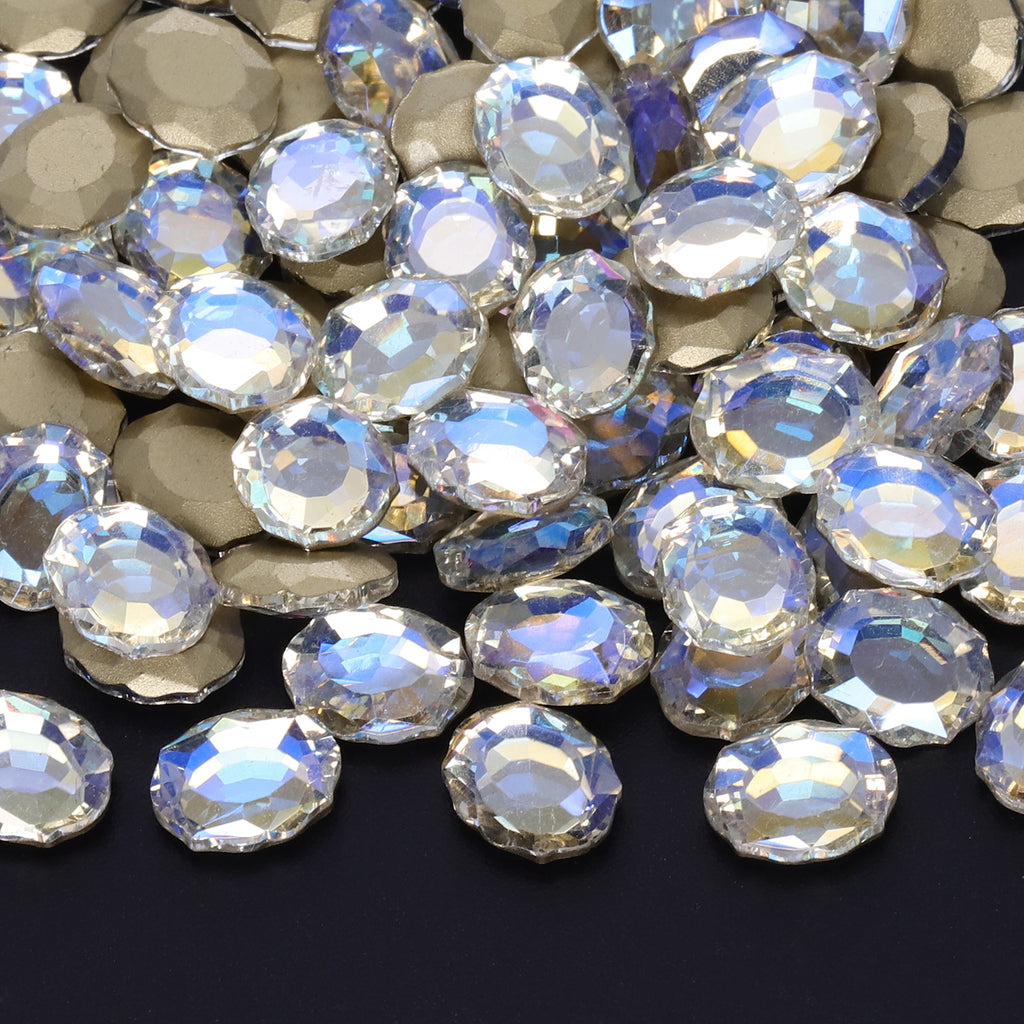 Blue Moonlight Magic Mirror Shape Pointed Back Fancy Rhinestones For Nail Art