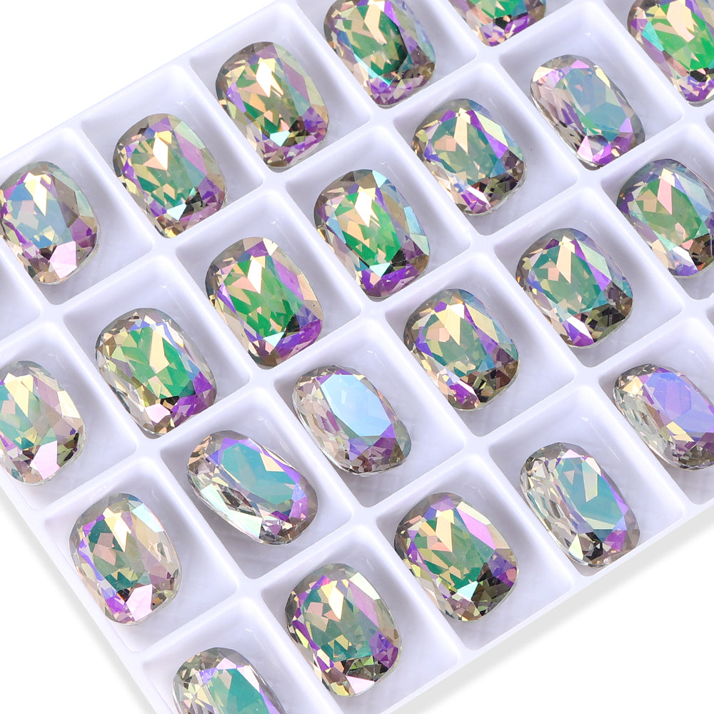 Ghost Light Cushion Shape High Quality Glass Pointed Back Fancy Rhinestones