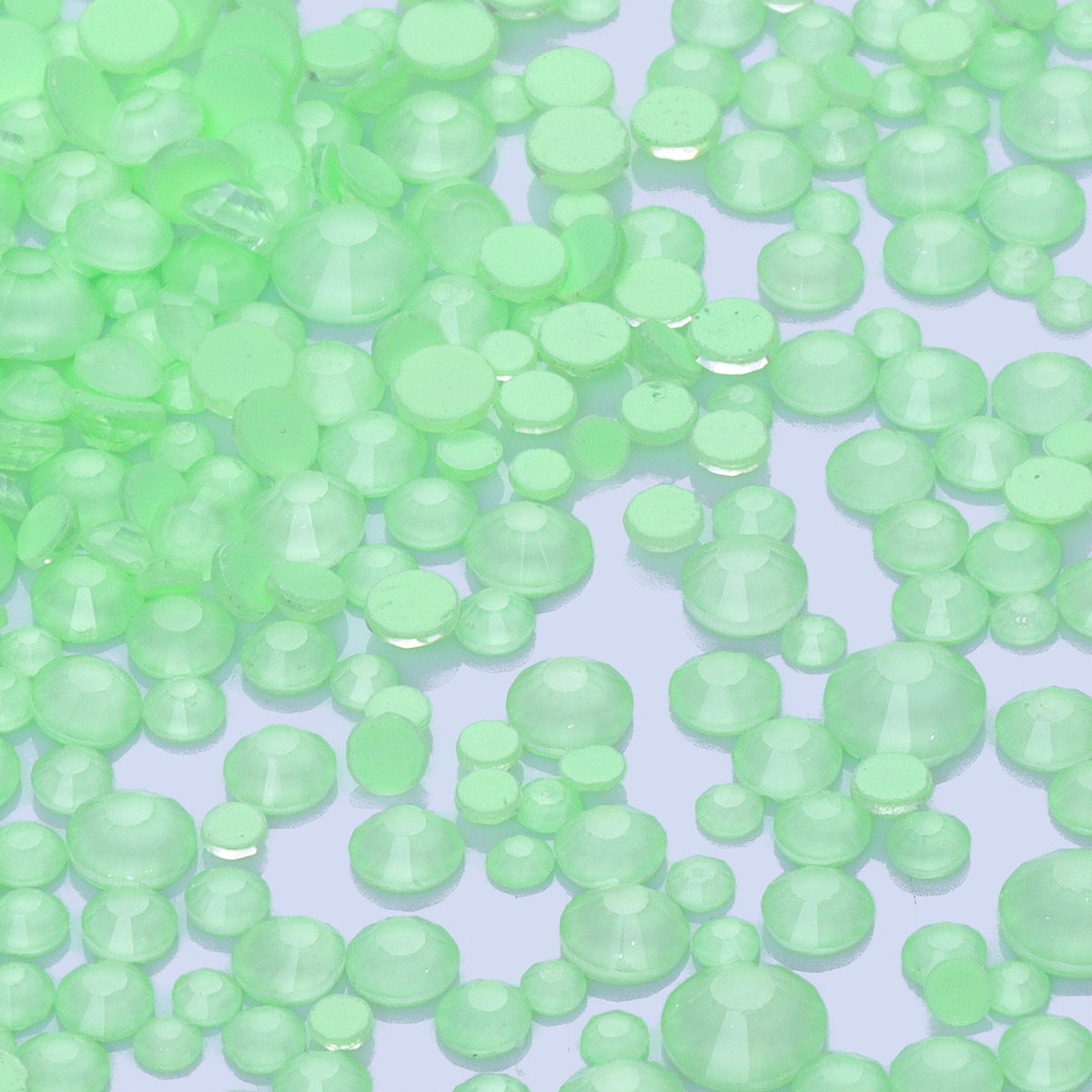Mixed Sizes Neon Mint Mambo Glass Flat Back Rhinestones For Nail Art WholesaleRhinestone メイン画像