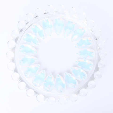 Crystal AM Drop Shape High Quality Glass Sew-on Rhinestones
