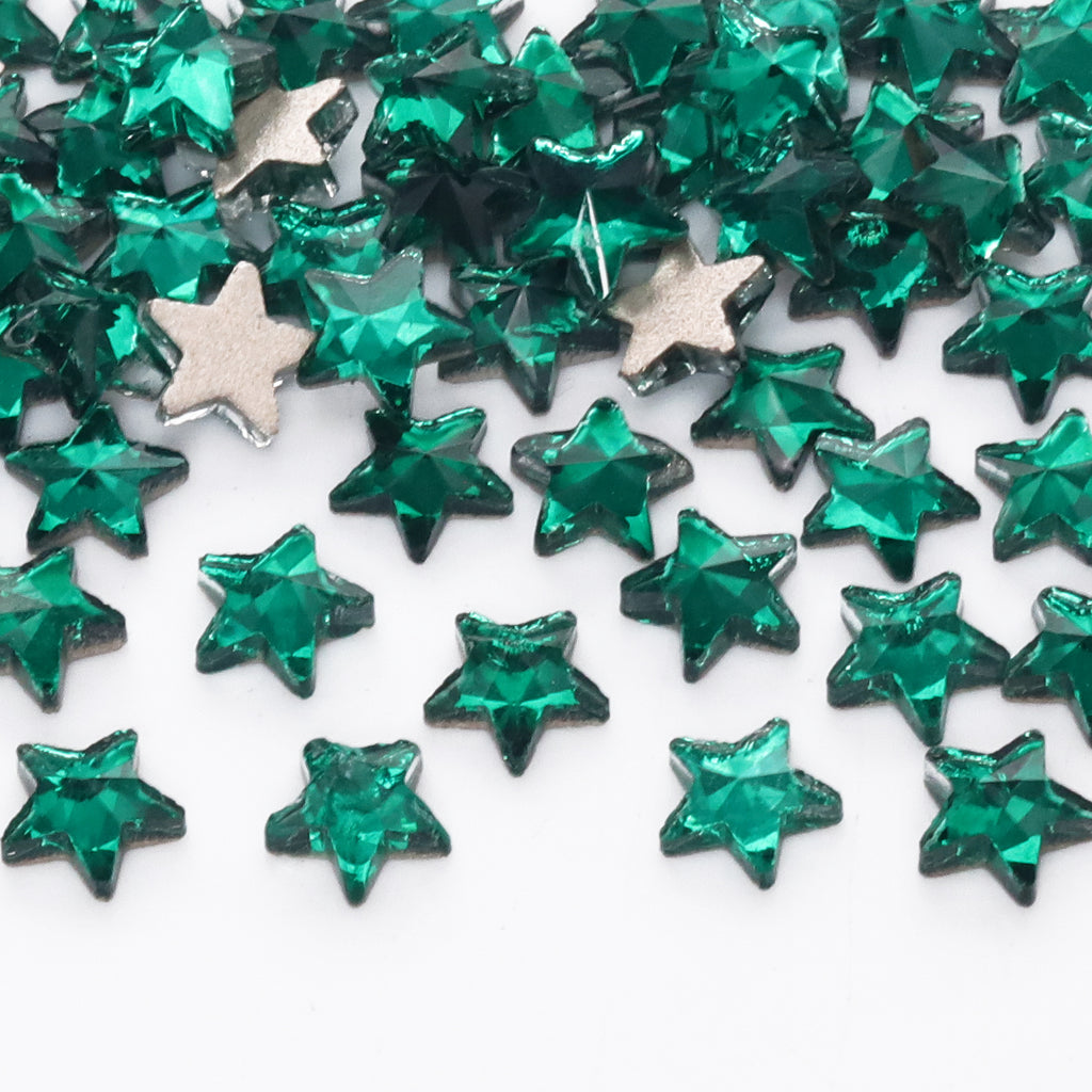 Star Shape Dark Green Flat Back Fancy Rhinestones WholesaleRhinestone