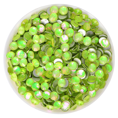 Crystal Chartreuse Glass FlatBack Rhinestones Silver Back WholesaleRhinestone Hauptbild