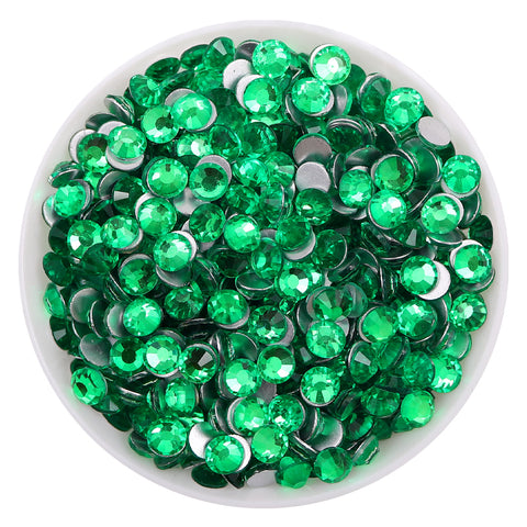 Grass Green Glass FlatBack Rhinestones Silver Back WholesaleRhinestone Hauptbild