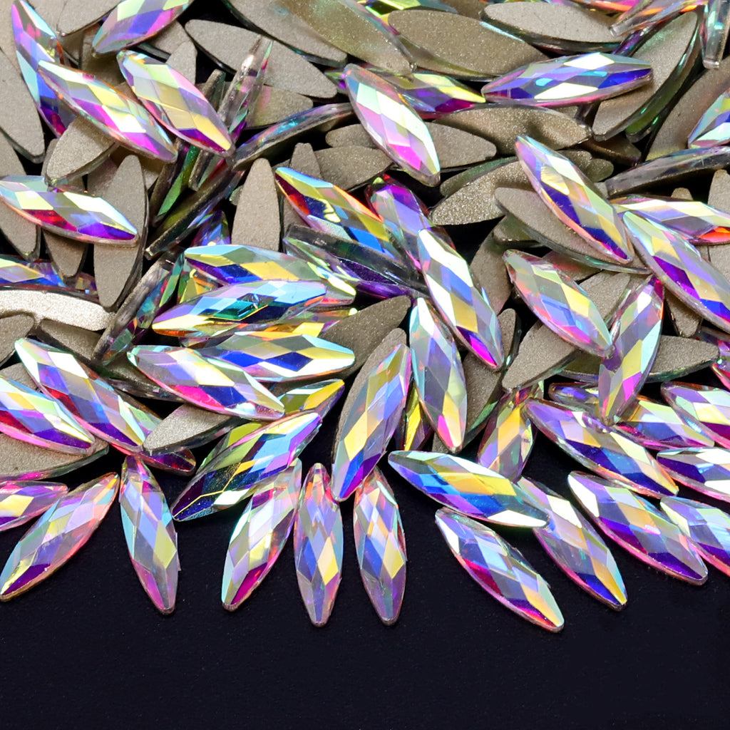 Navette Shape Crystal AB Flat Back Fancy Rhinestones WholesaleRhinestone
