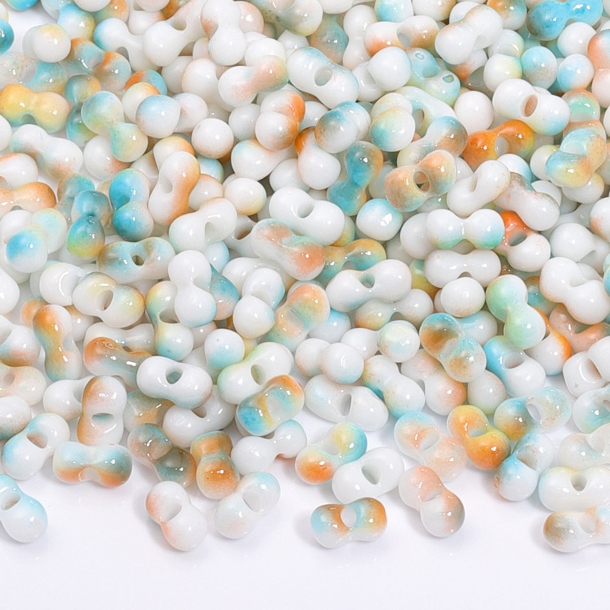 RNB005 Rainbow Effect Peanut Beads Shape Glass Seed Beads WholesaleRhinestone Main image
