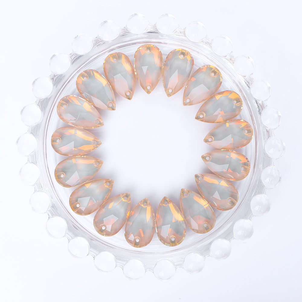 Silk AM Drop Shape High Quality Glass Sew-on Rhinestones