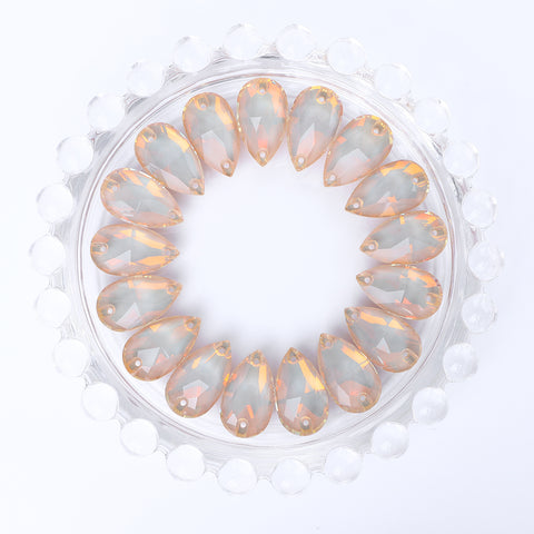 Silk AM Drop Shape High Quality Glass Sew-on Rhinestones