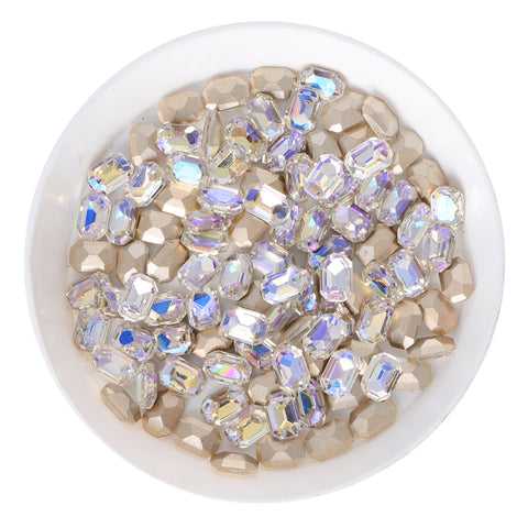 Moonlight Thin Octagon Shape Glass Pointed Back Fancy Rhinestones WholesaleRhinestone Immagine principale del prodotto