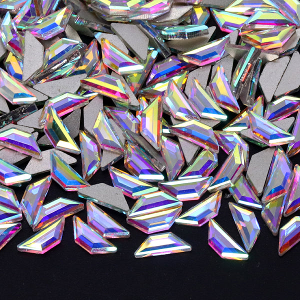 Trapezoid Shape Crystal AB Flat Back Fancy Rhinestones