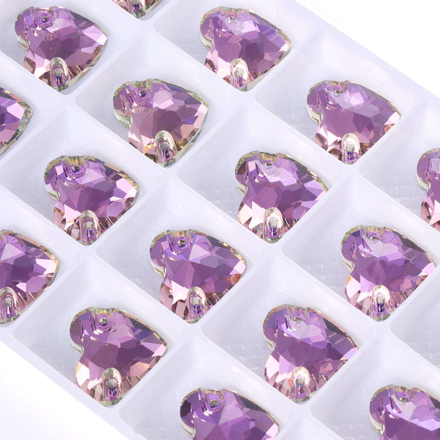 Vitrail Light Heart Shape High Quality Glass Sew-on Rhinestones WholesaleRhinestone