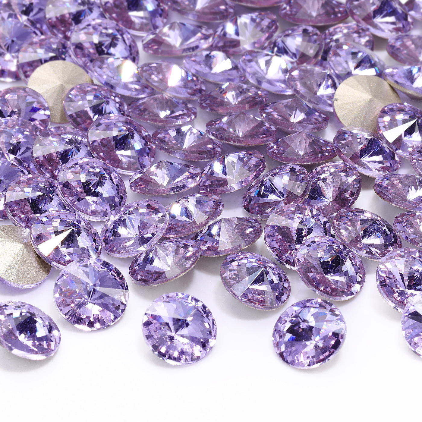 Violet Rivoli Shape High Quality Glass Pointed Back Fancy Rhinestones Secondary image