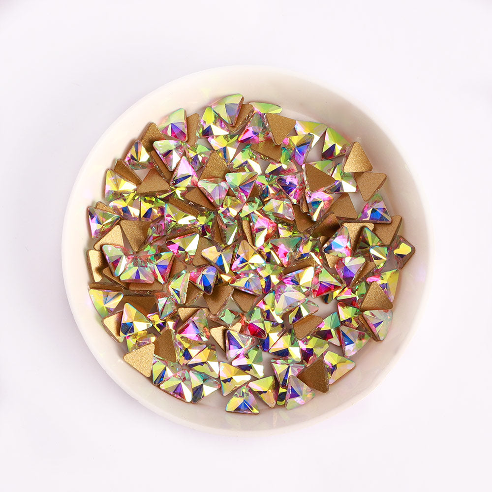 Triangle Shape Crystal AB Flat Back Fancy Rhinestones Secondary image
