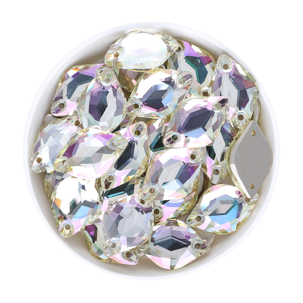 Luminous Green Lemon Shape High Quality Glass Sew-on Rhinestones WholesaleRhinestone Hauptbild