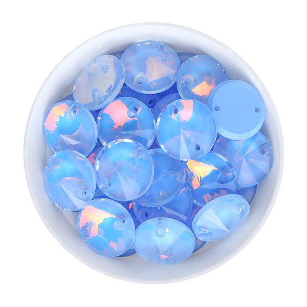 Light Sapphire AM Rivoli  Shape High Quality Glass Sew-on Rhinestones WholesaleRhinestone