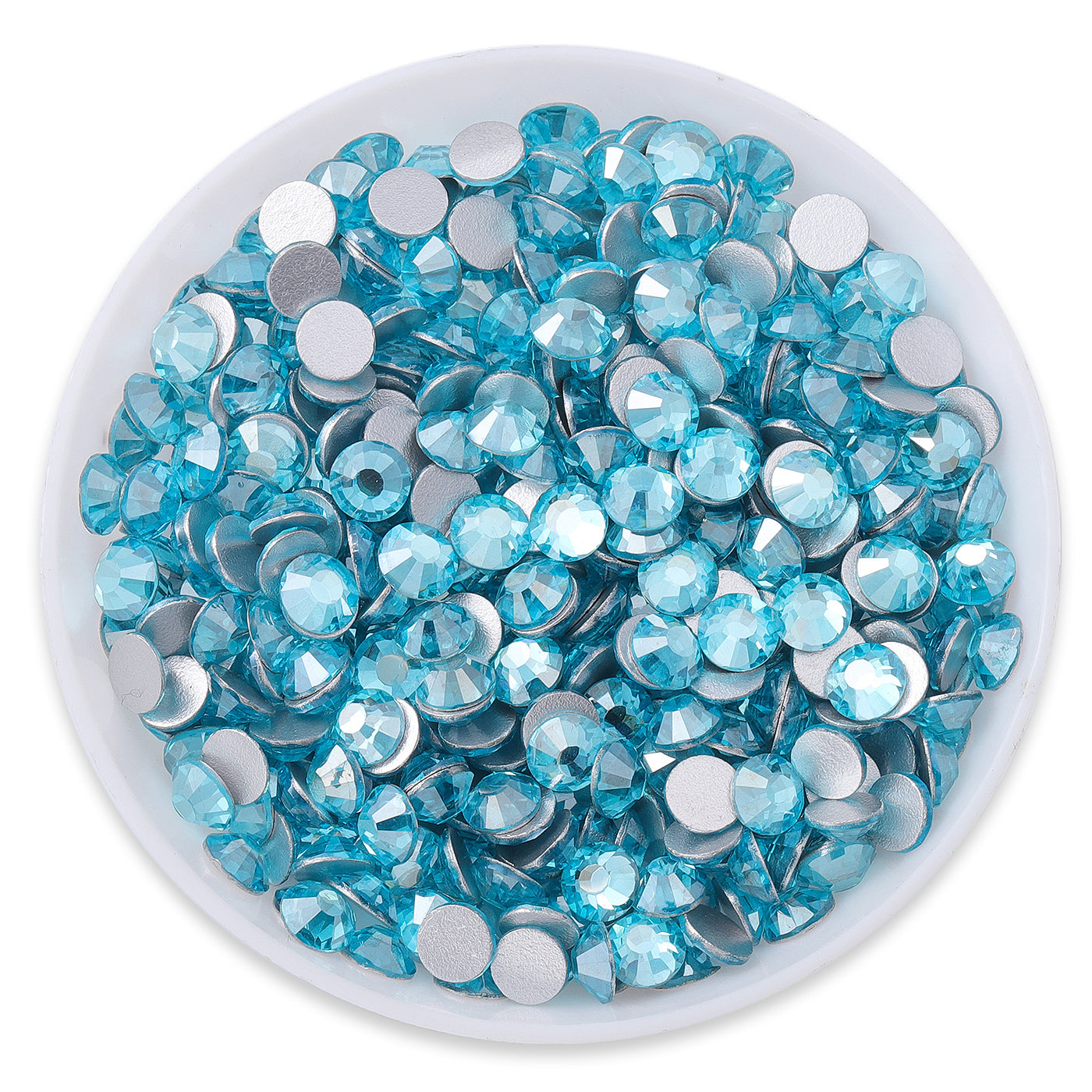 Star Aquamarine Glass FlatBack Rhinestones Silver Back WholesaleRhinestone Main image