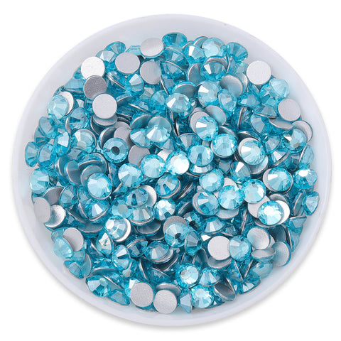 Star Aquamarine Glass FlatBack Rhinestones Silver Back WholesaleRhinestone Hauptbild