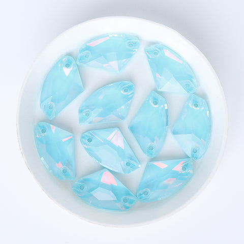 Aquamarine AM Galactic Shape High Quality Glass Sew-on Rhinestones