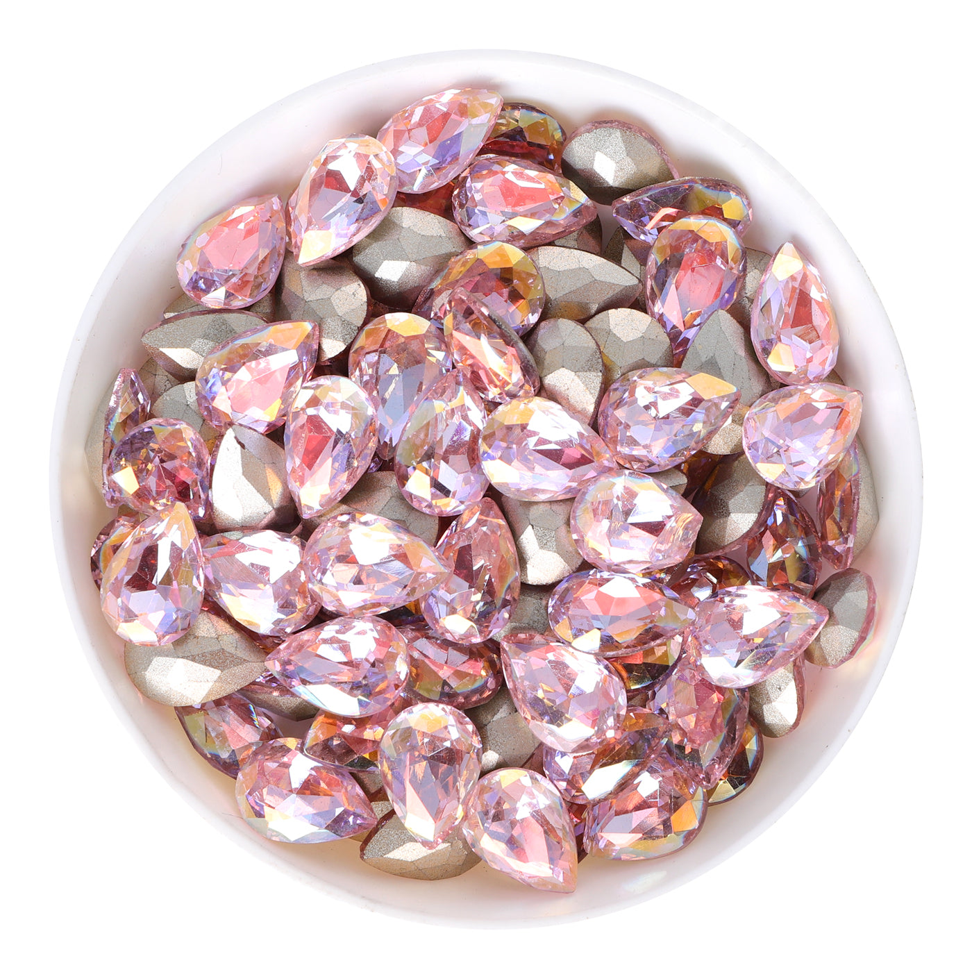 Cognac Pink Pear Shape Glass Pointed Back Fancy Rhinestones WholesaleRhinestone Main image