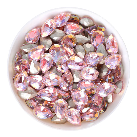 Cognac Pink Pear Shape Glass Pointed Back Fancy Rhinestones WholesaleRhinestone メイン画像