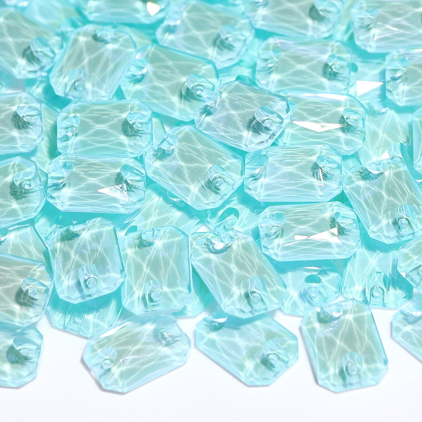 Electric Neon Light Azore Octagon Shape High Quality Glass Sew-on Rhinestones