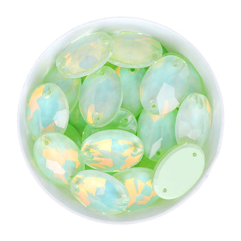 Light Azore AM Oval Shape High Quality Glass Sew-on Rhinestones WholesaleRhinestone
