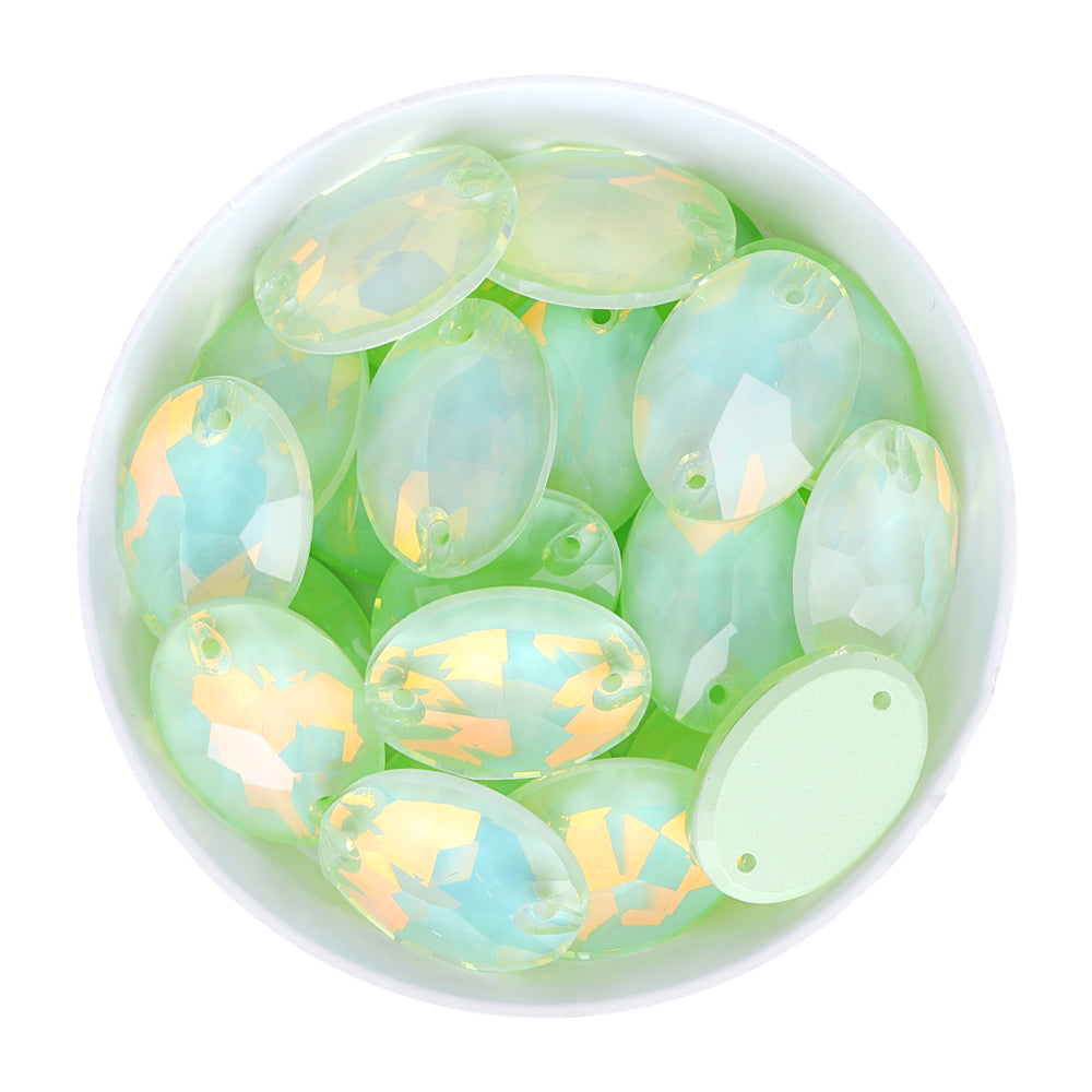 Leichtes Azore Am oval Form hochwertiges Glas Nähstelsteine