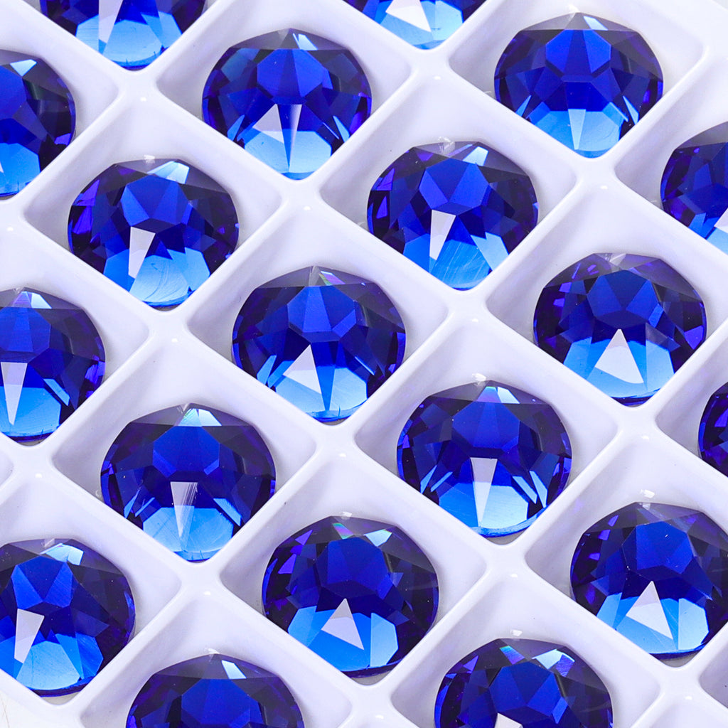 Sapphire XIRIUS Round Shape High Quality Glass Beveled Flat Back Rhinestones WholesaleRhinestone