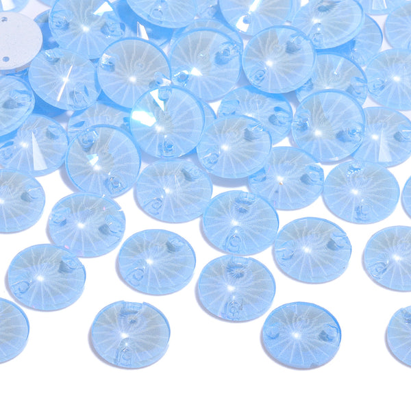 Electric Neon Light Blue Rivoli Shape High Quality Glass Sew-on Rhinestones WholesaleRhinestone