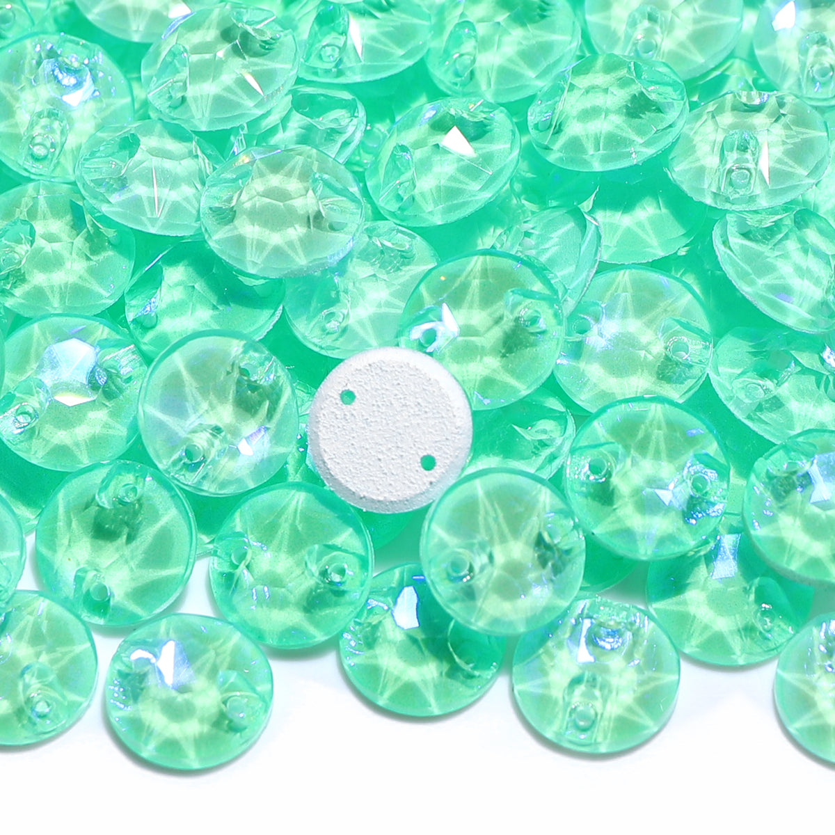 Electric Neon Greenwrap XIRIUS Round Shape High Quality Glass Sew-on Rhinestones
