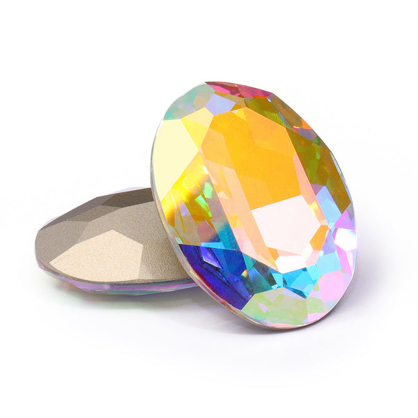 Crystal AB Big Oval Shape High Quality Glass Pointed Back Fancy Rhinestones WholesaleRhinestone