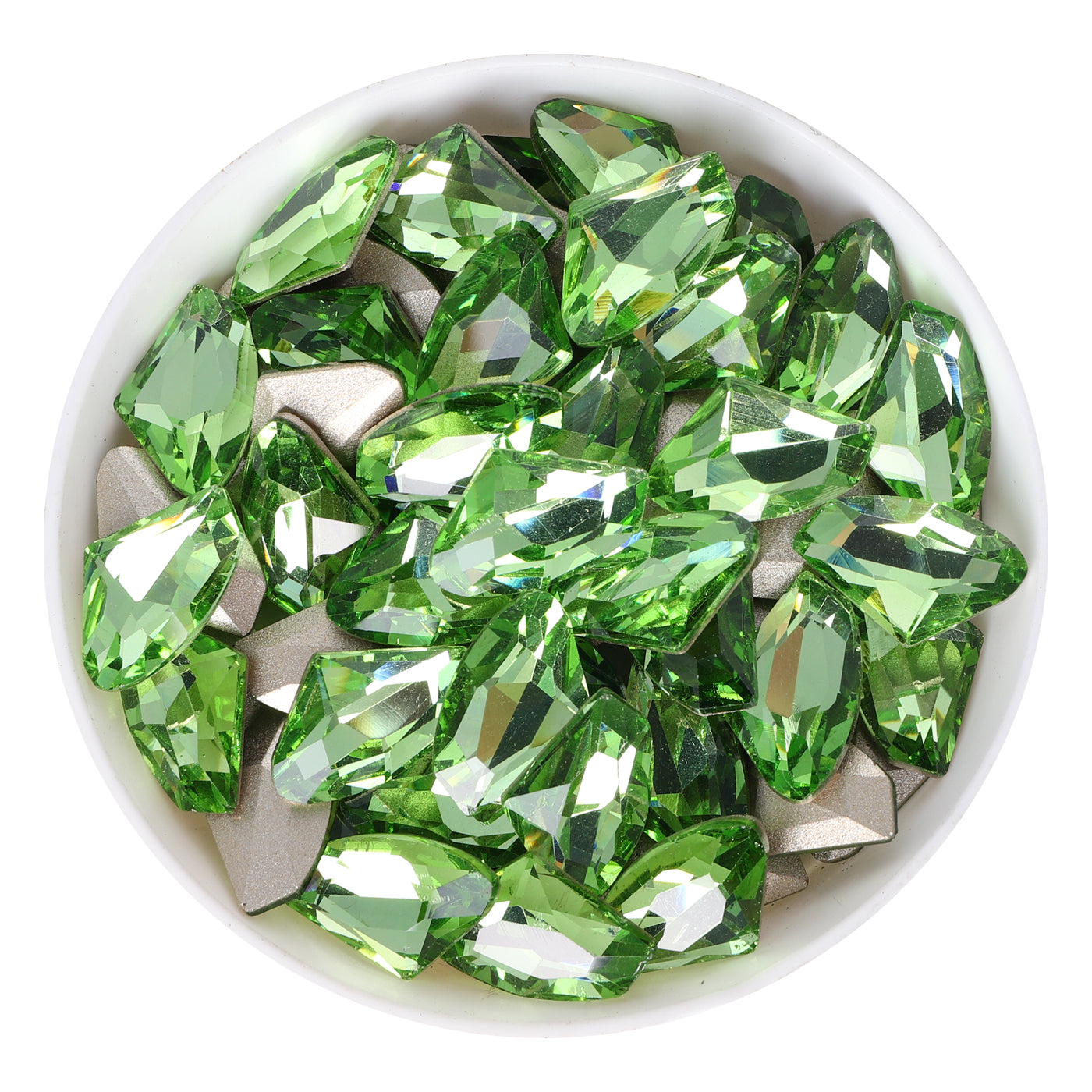 Apple Green Galactic Shape Glass Pointed Back Fancy Rhinestones WholesaleRhinestone メイン画像