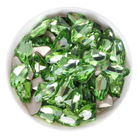 Apple Green Galactic Shape Glass Pointed Back Fancy Rhinestones