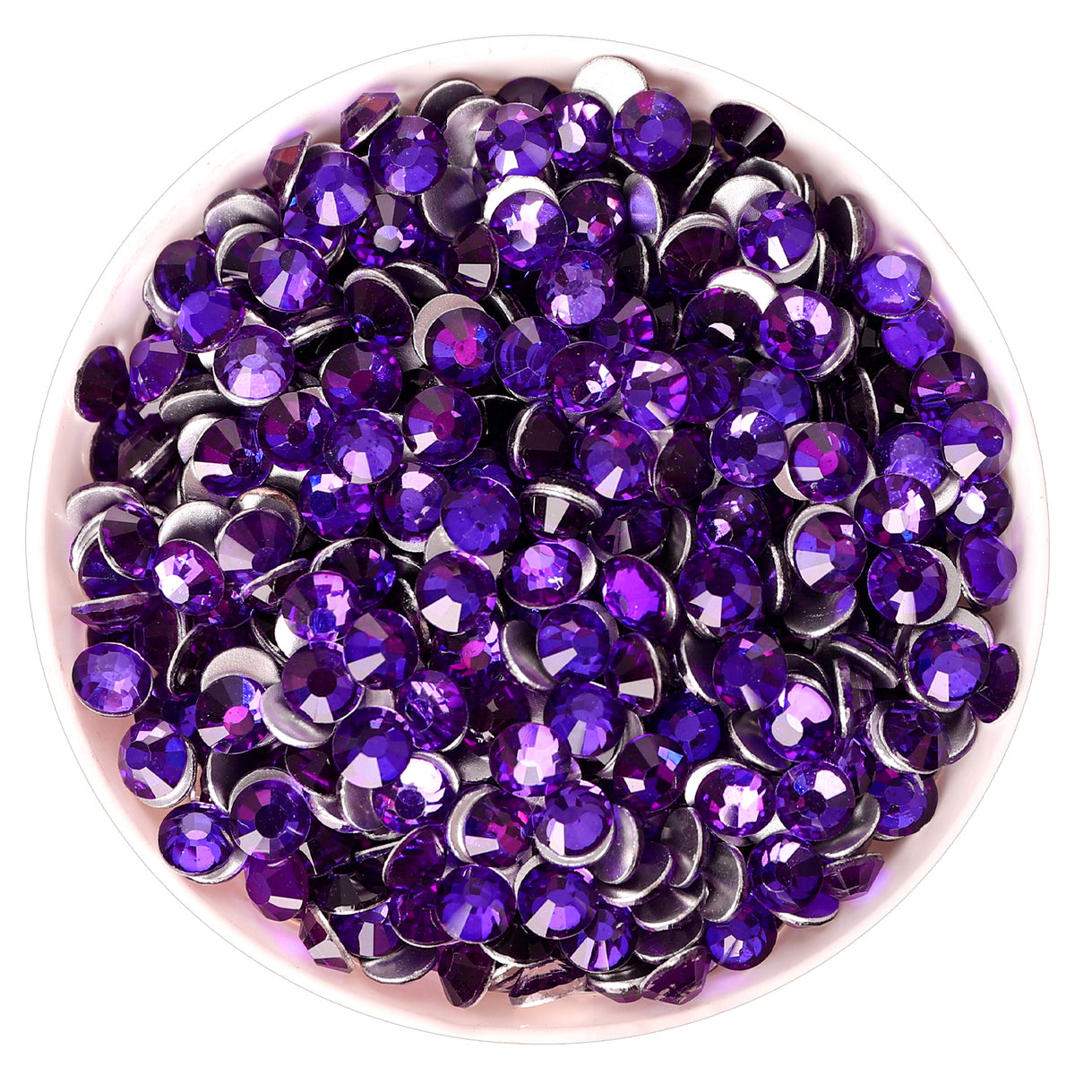 Pure Purple Glass FlatBack Rhinestones Silver Back WholesaleRhinestone Main image