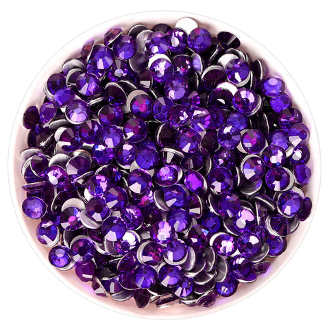 Pure Purple Glass FlatBack Rhinestones Silver Back WholesaleRhinestone Hauptbild
