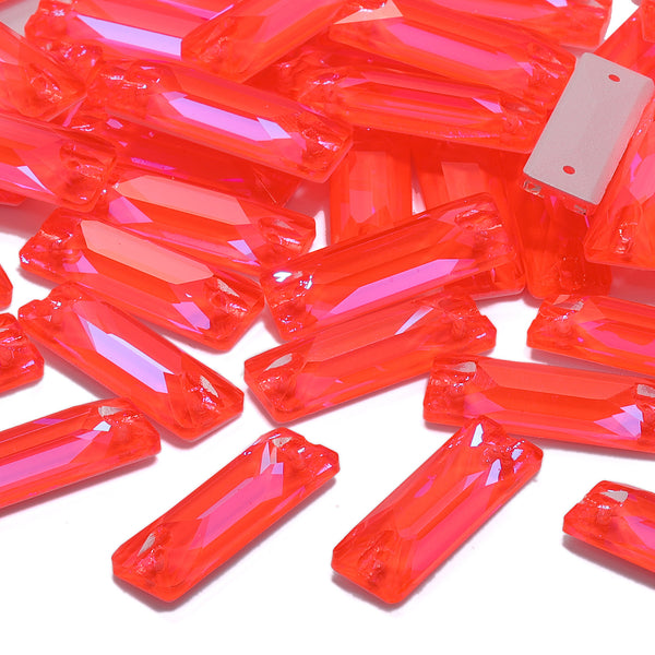 Electric Neon Hyacinth Cosmic Baguette Shape High Quality Glass Sew-on Rhinestones WholesaleRhinestone